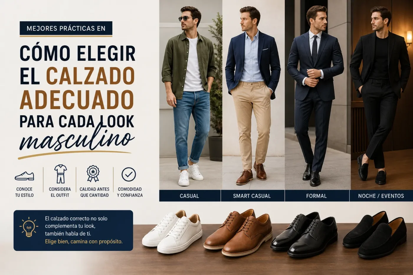 mejores prácticas en Cómo elegir el calzado adecuado para cada look masculino