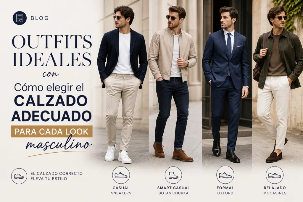 outfits ideales con Cómo elegir el calzado adecuado para cada look masculino